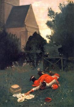 Jehan Georges Vibert : Scramble for the Lunch